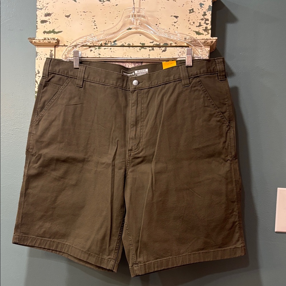 Carhartt Men's Dark Olive Flat Front Shorts